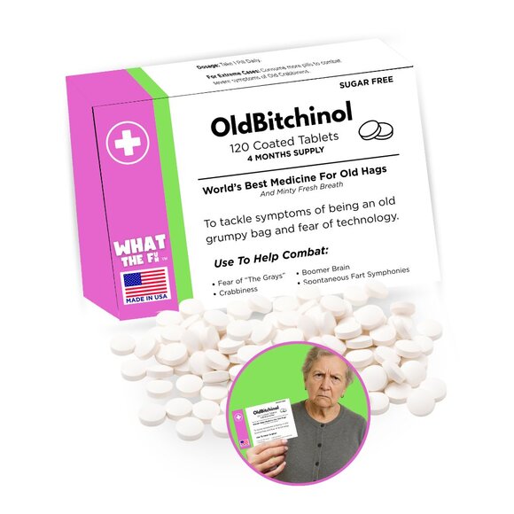 Novelty Prank Medicine Box OldBitchinol Funny Prescription Gag Gift Exchange - Picture 1 of 6